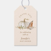 ボーホー秋のカボチャ ベイビーシャワー お礼 ギフトタグ (正面)