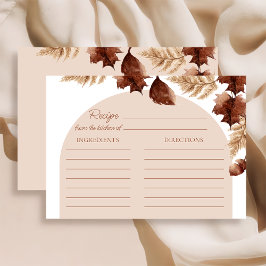 ボーホー秋のブライダルシャワーレシピカード