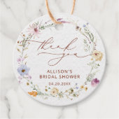 ボーホー秋のワイルドフラワーの結婚前お礼会 フェイバータグ (正面)