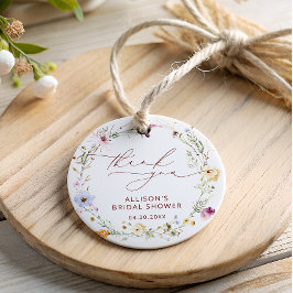 ボーホー秋のワイルドフラワーの結婚前お礼会 フェイバータグ