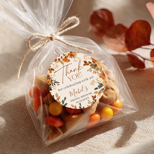 ボーホー秋の恋に落ちる水彩リラックマ風サンクスステッカー ラウンドシール