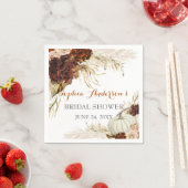 ボーホー秋の恋愛 フローラ バーンオレンジ色のウェディングシャワーパーティー スタンダードカクテルナプキン (インサイチュ)