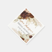 ボーホー秋の恋愛 フローラ バーンオレンジ ブライダルシャワー スタンダードカクテルナプキン (角)