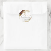 ボーホー秋の恋愛 フローラ バーンオレンジ ブライダルシャワー ラウンドシール (バッグ)