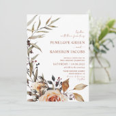 ボーホー秋の結婚式招待状 招待状 (スタンド正面)