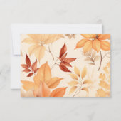 ボーホー秋の花のブライダルシャワー サンキューカード (裏面)