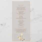 ボーホー秋の花の結婚式のプログラム プログラム (裏面)