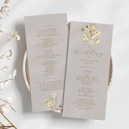 ボーホー秋の花の結婚式のプログラム プログラム