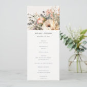 ボーホー秋の花束 ウェディングプログラム 招待状 (スタンド正面)
