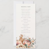 ボーホー秋の花束 ウェディングプログラム 招待状 (裏面)