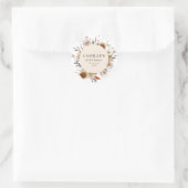 ボーホー秋の花柄ブライダルシャワー ラウンドシール (バッグ)