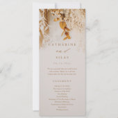 ボーホー秋の花 ウェディングプログラム 招待状 (正面)