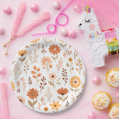 ボーホー秋の花 ペーパープレート (パーティー)