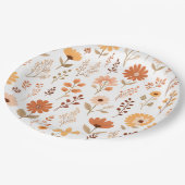ボーホー秋の花 ペーパープレート (アングル)