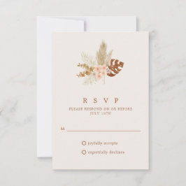 ボーホー秋の花 ラスティックウェディング RSVP