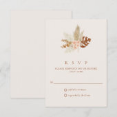 ボーホー秋の花 ラスティックウェディング RSVP (正面/裏面)