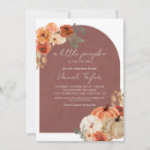 ボーホー秋の赤ちゃんの歓迎会　リトルパンプキン 招待状 (正面)