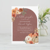 ボーホー秋の赤ちゃんの歓迎会　リトルパンプキン 招待状 (スタンド正面)