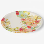 ボーホー素朴なかわいらしフローラ水カラーブライダルシャワー ペーパープレート (アングル)