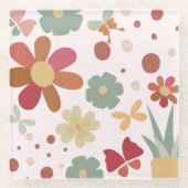 ボーホー素朴スタイルコースター ガラスコースター (正面)