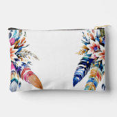 ボーホー羽毛の縁取りがカスタマイズ可能 アクセサリーポーチ (裏面)