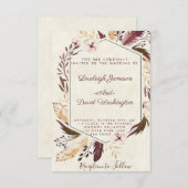 ボーホー羽毛 ウェディング招待状 招待状 (正面/裏面)