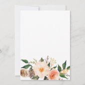 ボーホー羽毛 ブライダルシャワー招待状 招待状 (裏面)