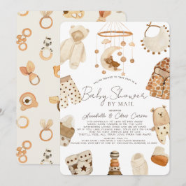 ボーホー衣類保育園ベビーシャワー郵送 招待状