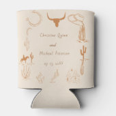 ボーホー西部カウボーイイラスト結婚式 缶クーラー (裏面)