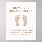 ボーホー調のかわいいベビーシャワーゲーム「ママのお腹はどれくらい?」ビッグゲーム ポスター (正面)