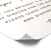 ボーホー調のベビーシャワー おむつくじの案内看板 ポスター (角)