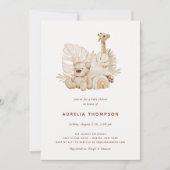 ボーホー調のベビーシャワー 招待状 (正面)