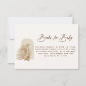 ボーホー調のベビー部屋の本リクエスト同封カード 招待状 (正面)