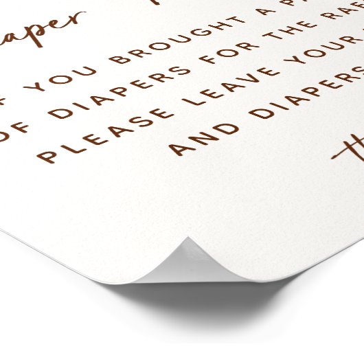 ボーホー調の産婦人科 赤ちゃんのシャワーおむつくじ看板 ポスター (角)