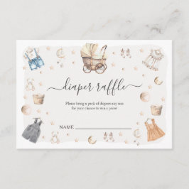 ボーホー調の産室 赤ちゃん用ベッド 性別発表 おむつくじ エンクロージャーカード