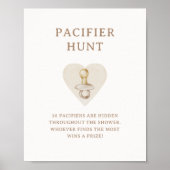 ボーホー調の素朴なベビーシャワーおしゃぶり探し ポスター (正面)