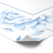 ボーホー青磁フローラルウェディングシーティングチャート ポスター (角)