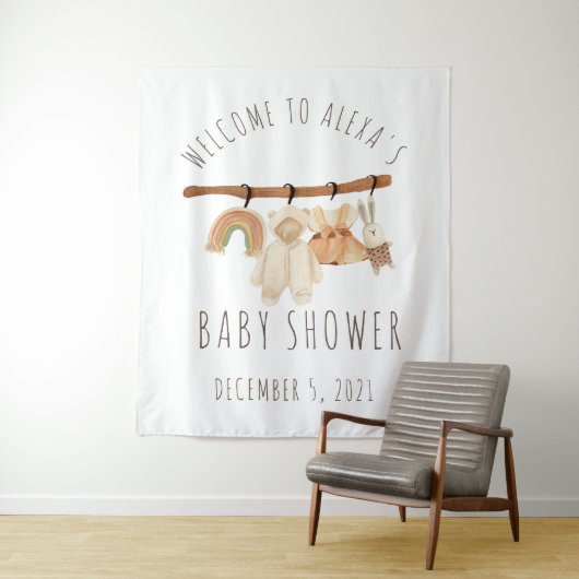 ボーホー風の服飾りベビーシャワー歓迎の垂れ幕タペストリー タペストリー (インサイチュ)