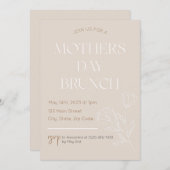 ボーホー風の母の日ブランチ招待状 招待状 (正面/裏面)