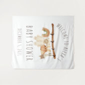 ボーホー風の洗濯物干し ベビーシャワー歓迎の垂れ幕 タペストリー (正面(横))