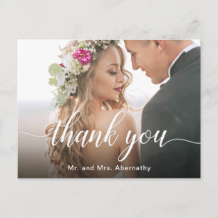 ボーホー風の結婚式写真のお礼 ポストカード