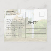 ボーホー風の結婚式写真のお礼 ポストカード (裏面)