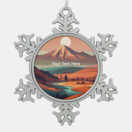 ボーホー風景 スノーフレークピューターオーナメント