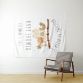 ボーホー風 clothesline ベビーシャワー ウェルカムサイン タペストリー (インサイチュ(横))