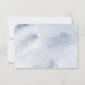 ボーホー鹿の角 ダスティーブルー フラワー 出欠カード (裏面)