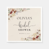 ボーホー ちいさな野生の花 ブライダルシャワーペーパーナプキン スタンダードカクテルナプキン (正面)
