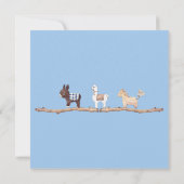 ボーホー アニマル ベイビー ボーイ シャワー 招待状 (裏面)