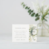 ボーホー アブストラクト グリーン フラワー ウェディング ウィッシング ウェル エンクロージャーカード (スタンド正面)