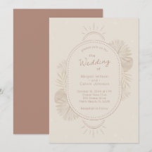 ボーホー アーチとパーム テラコッタとアイボリーのウェディング