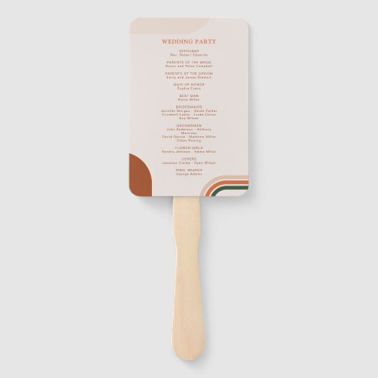 ボーホー アーチ ウェディング プログラム ファン, 挙式 プログラム ハンドファン (裏面)